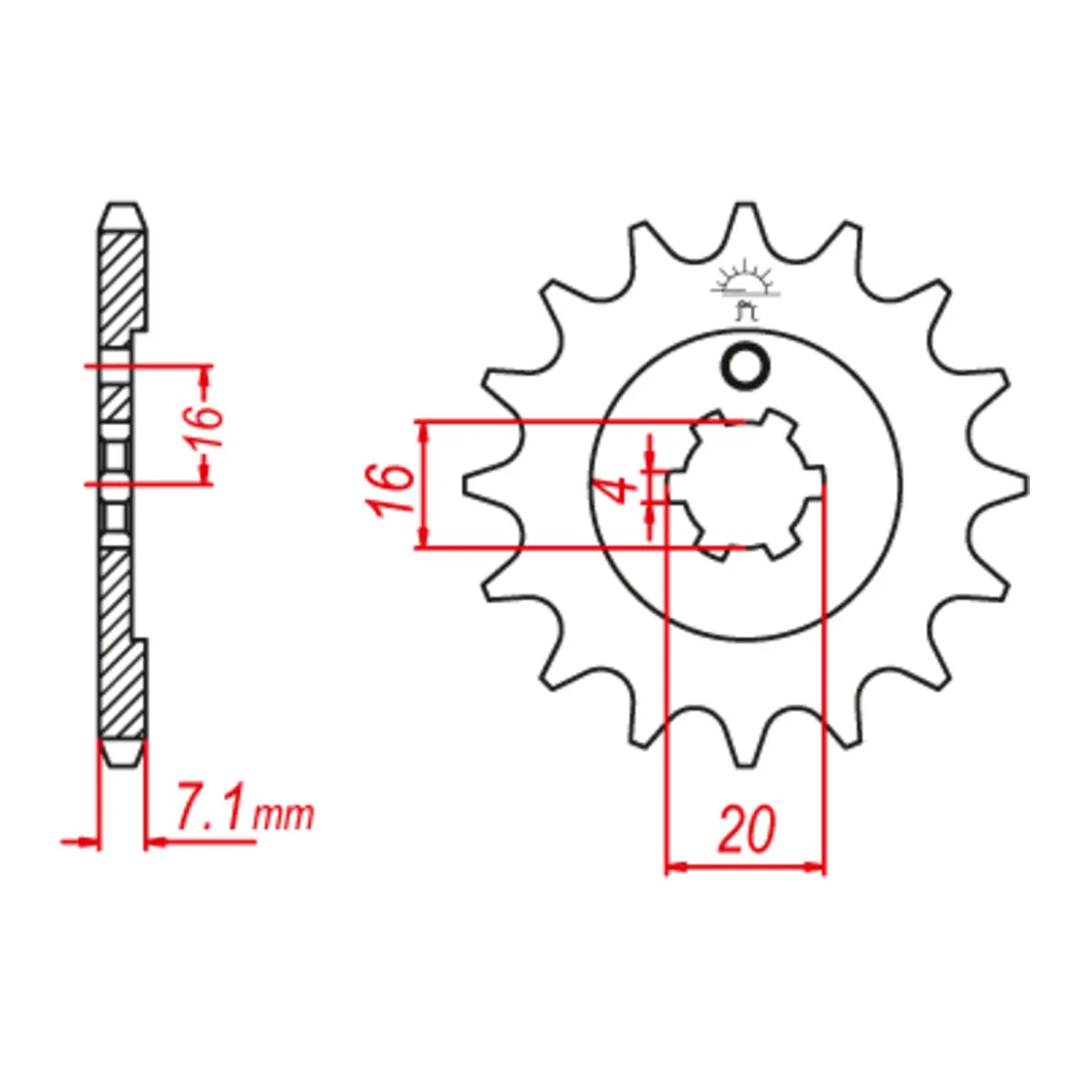 Mtx 555 Steel Front Sprocket #428 1