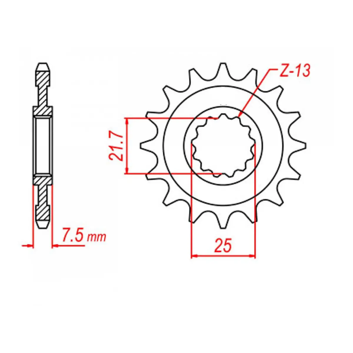 Mtx 578 Steel Front Sprocket #520 1
