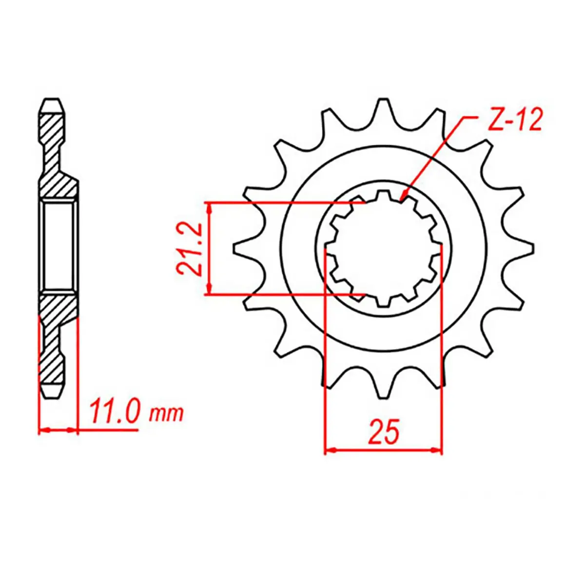 Mtx 824 Steel Front Sprocket #520 1