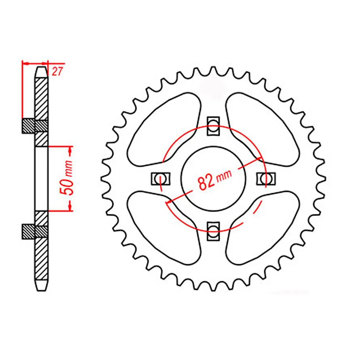 Mtx 256 Steel Rear Sprocket #420 1
