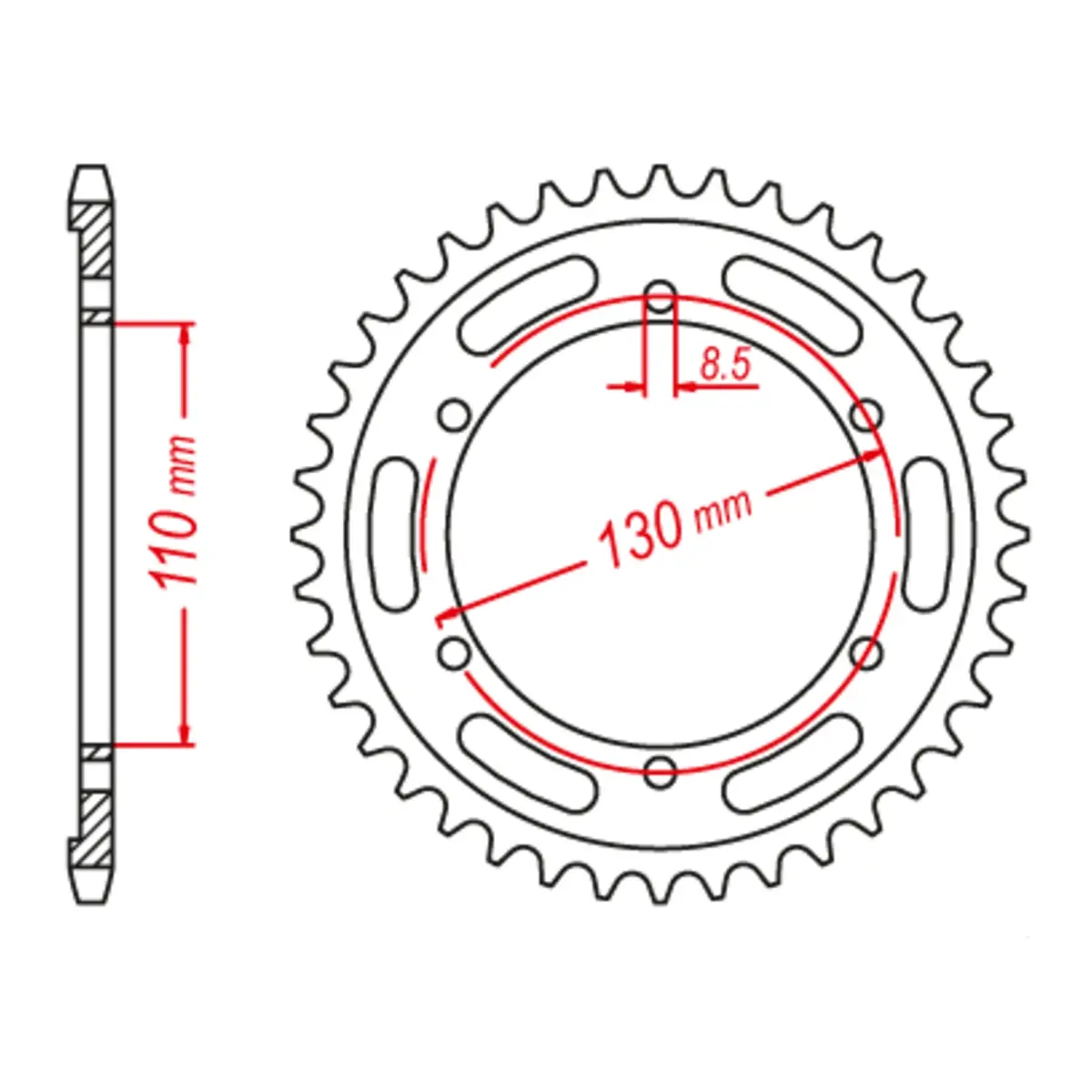 Mtx 1870 Steel Rear Sprocket #428 1