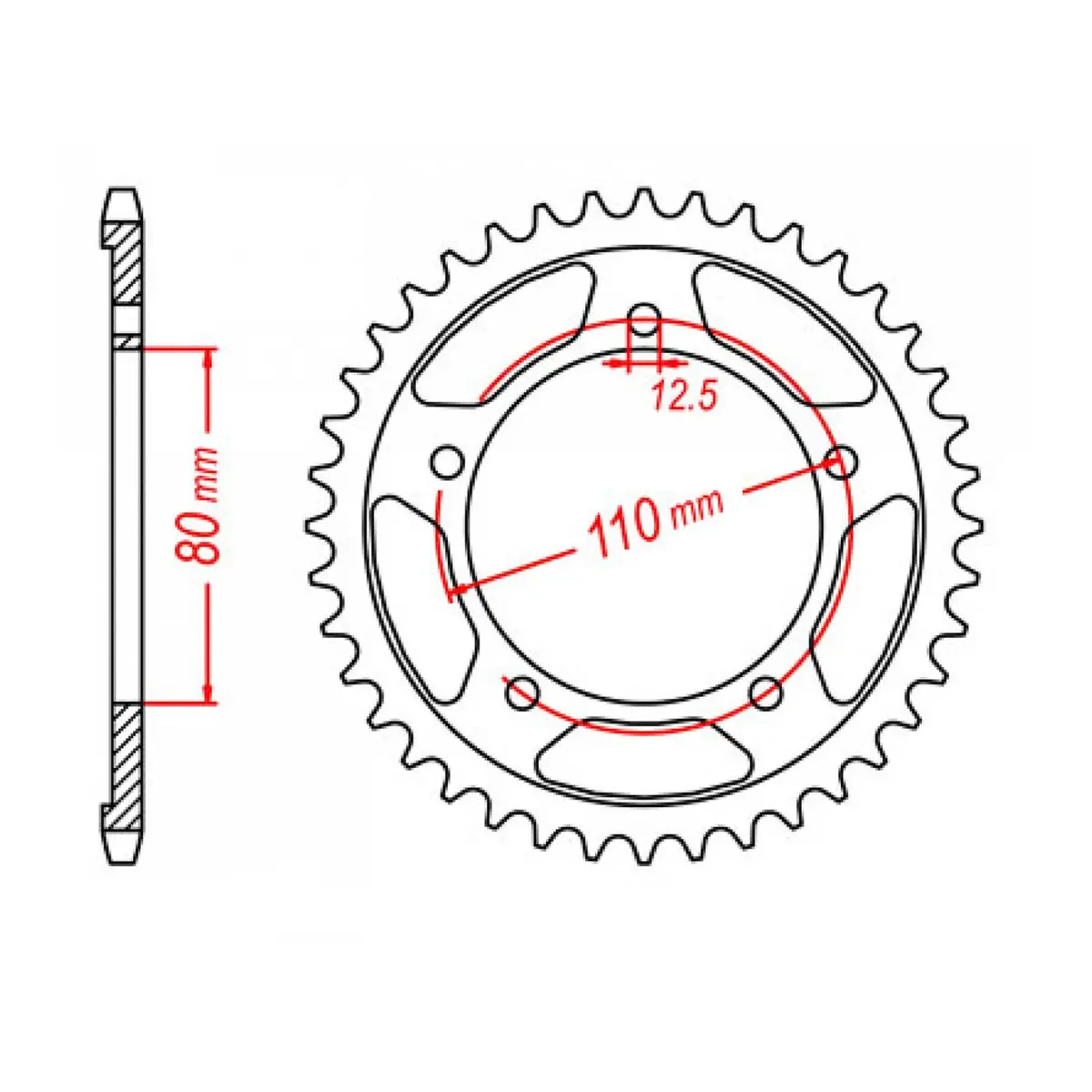Mtx 2010 Steel Rear Sprocket #530 1