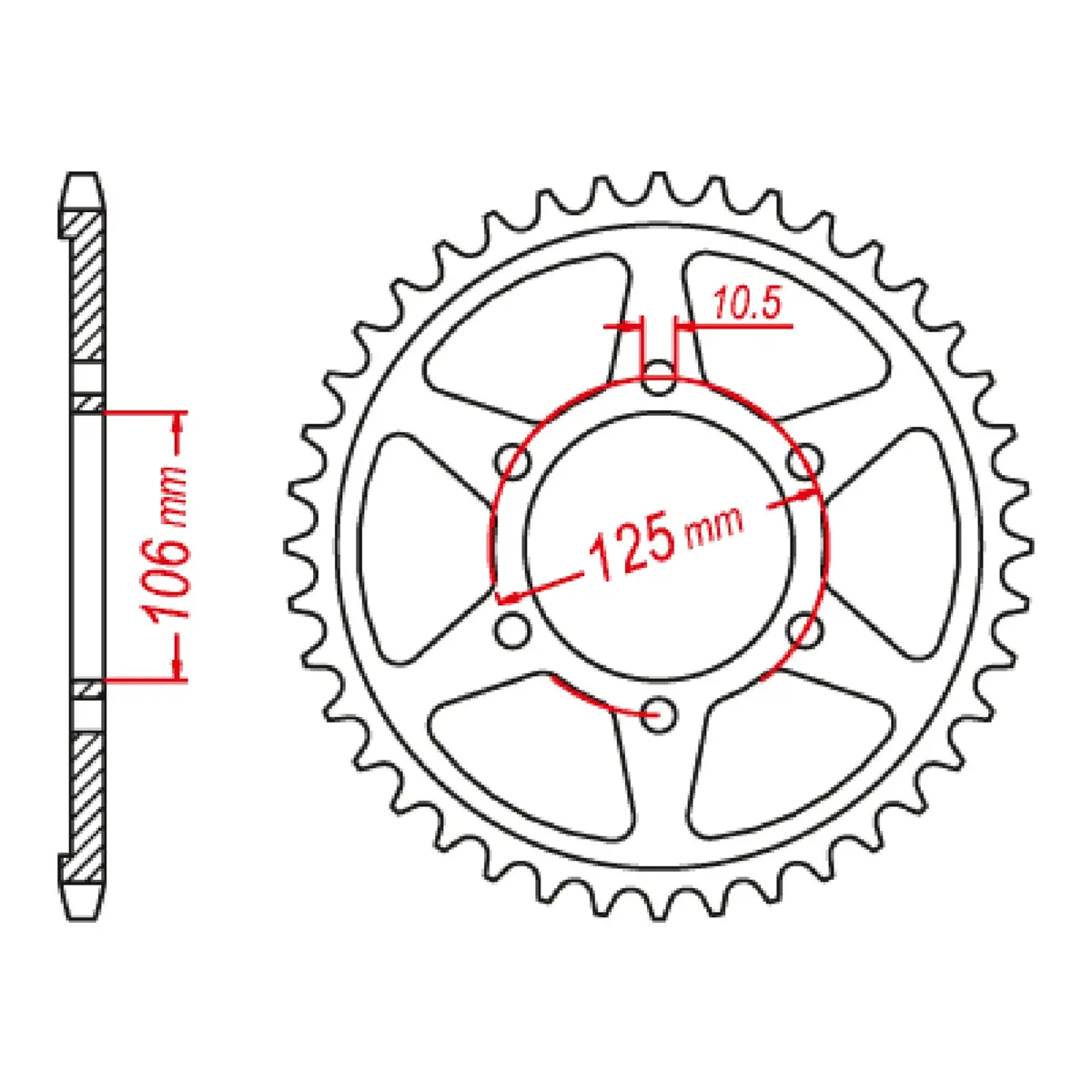 Mtx 2020 Steel Rear Sprocket #520 1