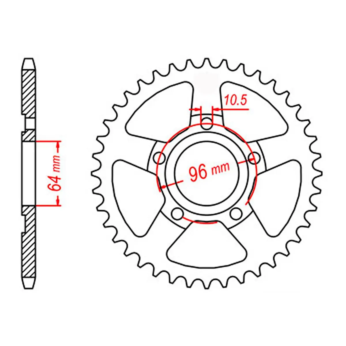 Mtx 242 Steel Rear Sprocket #428 1