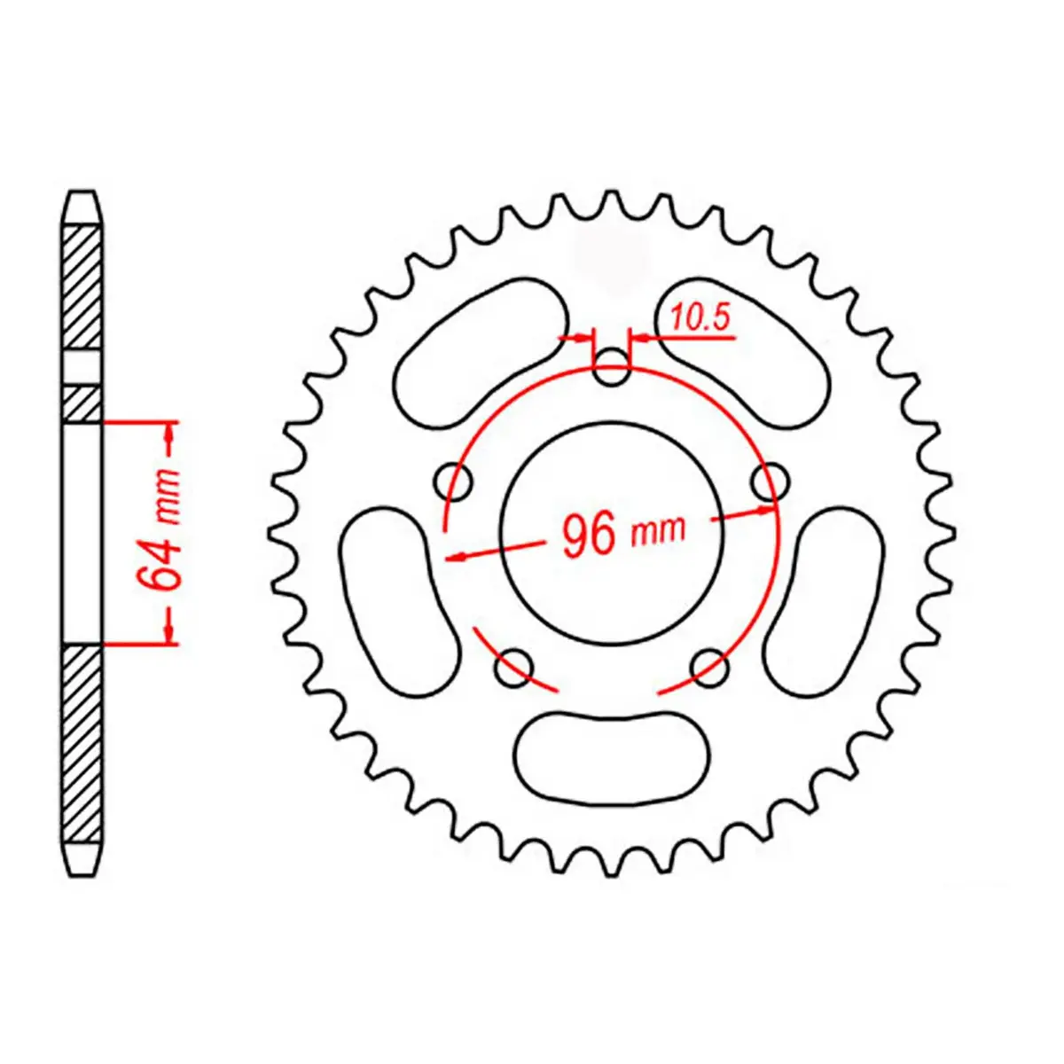 Mtx 254 Steel Rear Sprocket #520 1