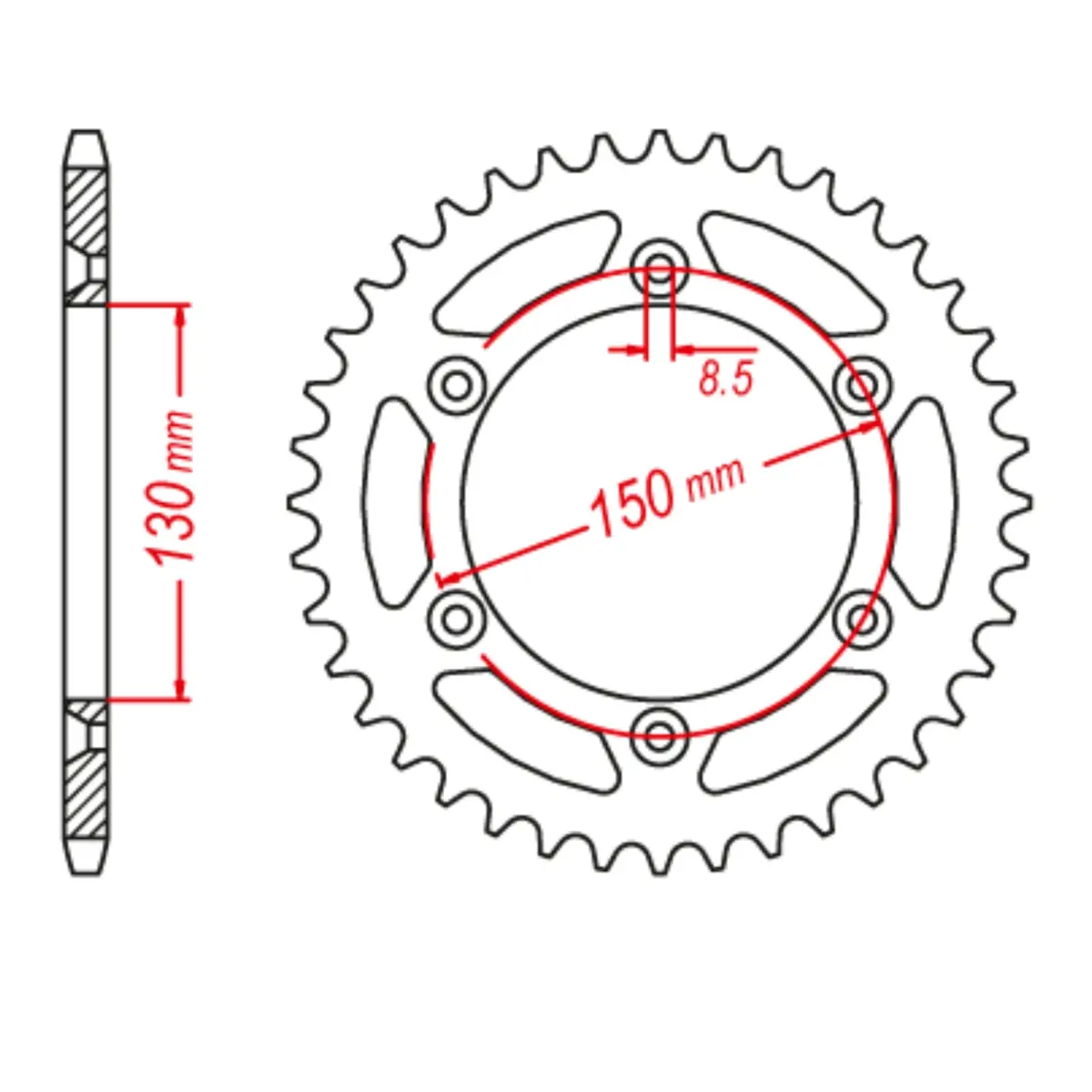 Mtx 251 Hornet Lightweight Steel Rear Sprocket #520 1
