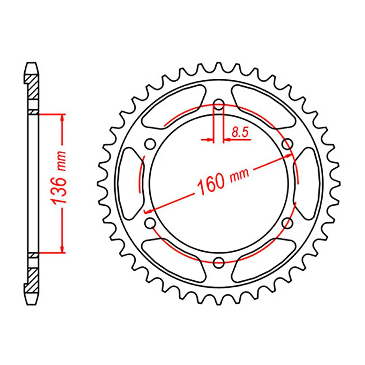 Mtx 005 Steel Rear Sprocket #520 1