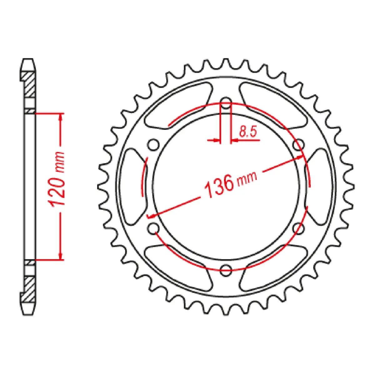 Mtx 3C5 Steel Rear Sprocket #428 1