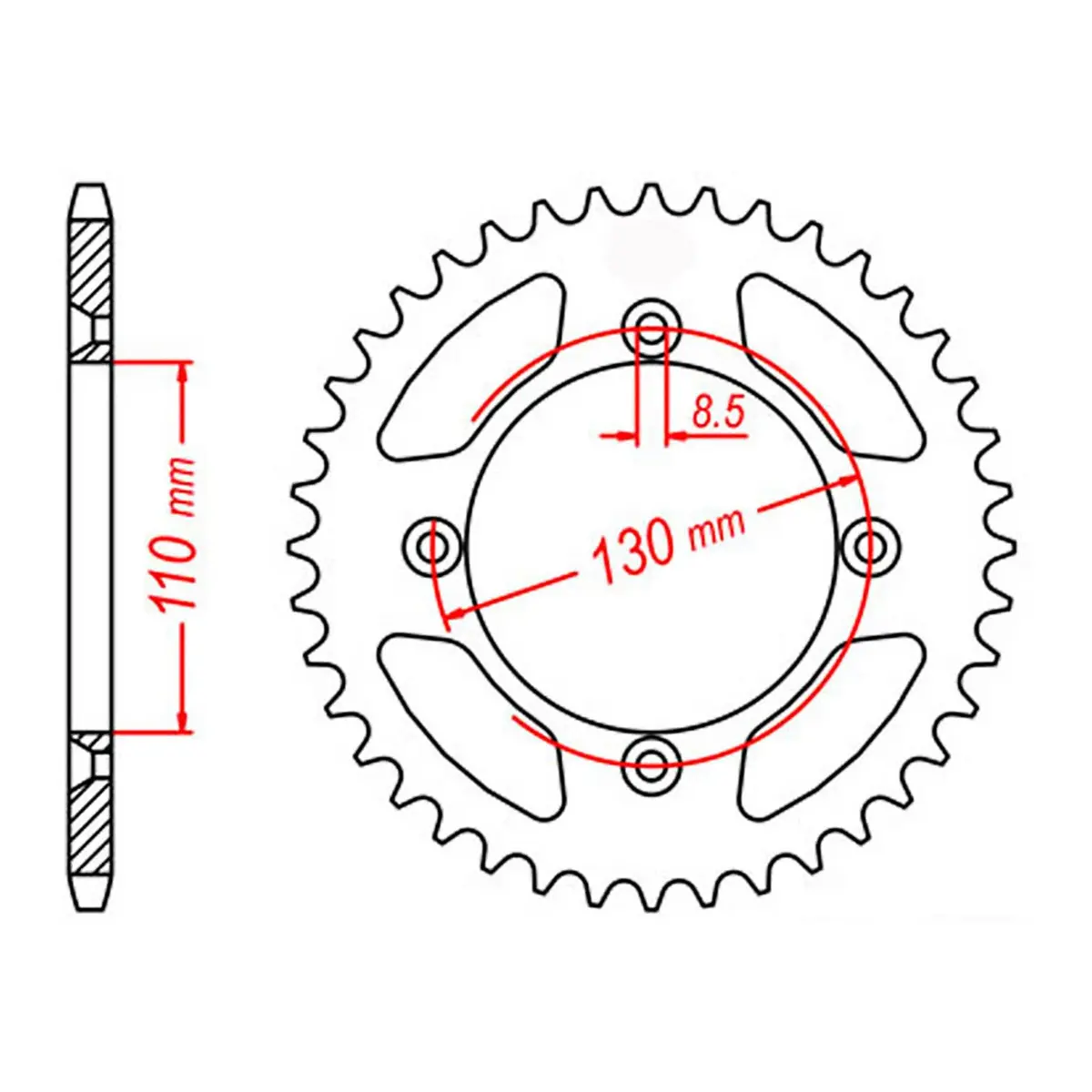 Mtx 215 Steel Rear Sprocket #420 1