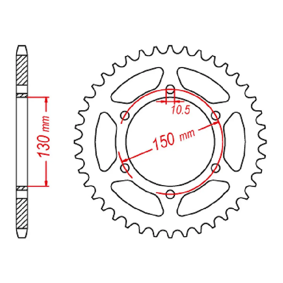 Mtx 305 Steel Rear Sprocket #520 1