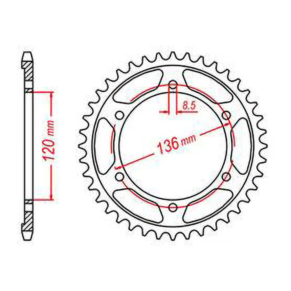 Mtx 1847 Steel Rear Sprocket #428 1