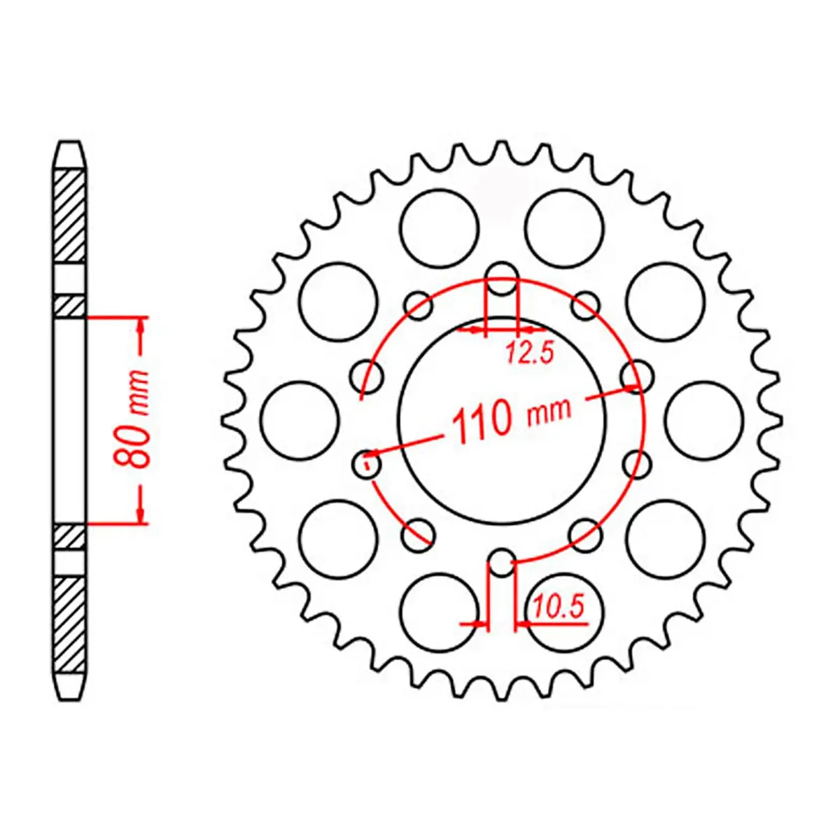 Mtx 1332 Steel Rear Sprocket #525 1