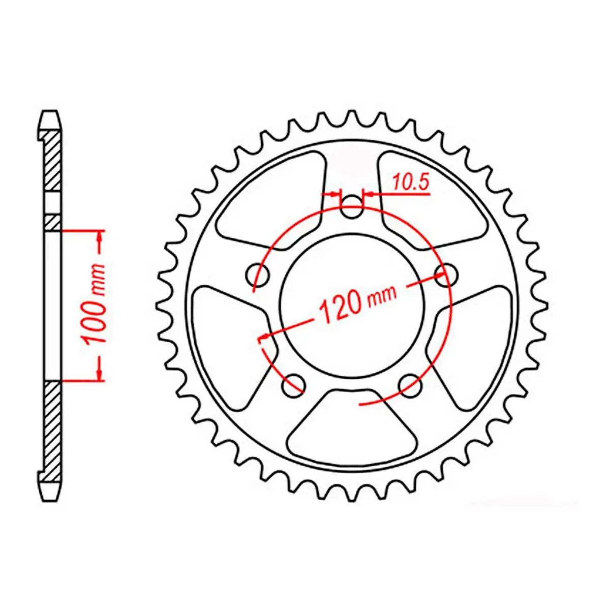 Mtx 702 Steel Rear Sprocket #525 1