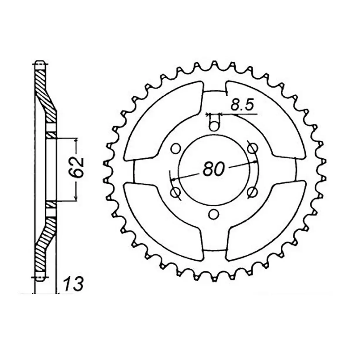 Mtx 1869 Steel Rear Sprocket #428 1
