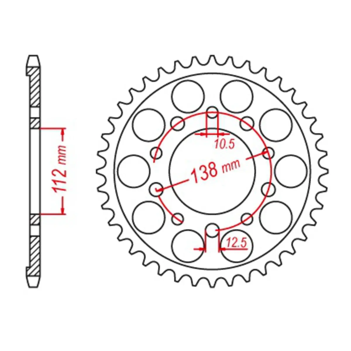 Mtx 1303 Zero Alloy Rear Sprocket #520 - Black (41T) 1
