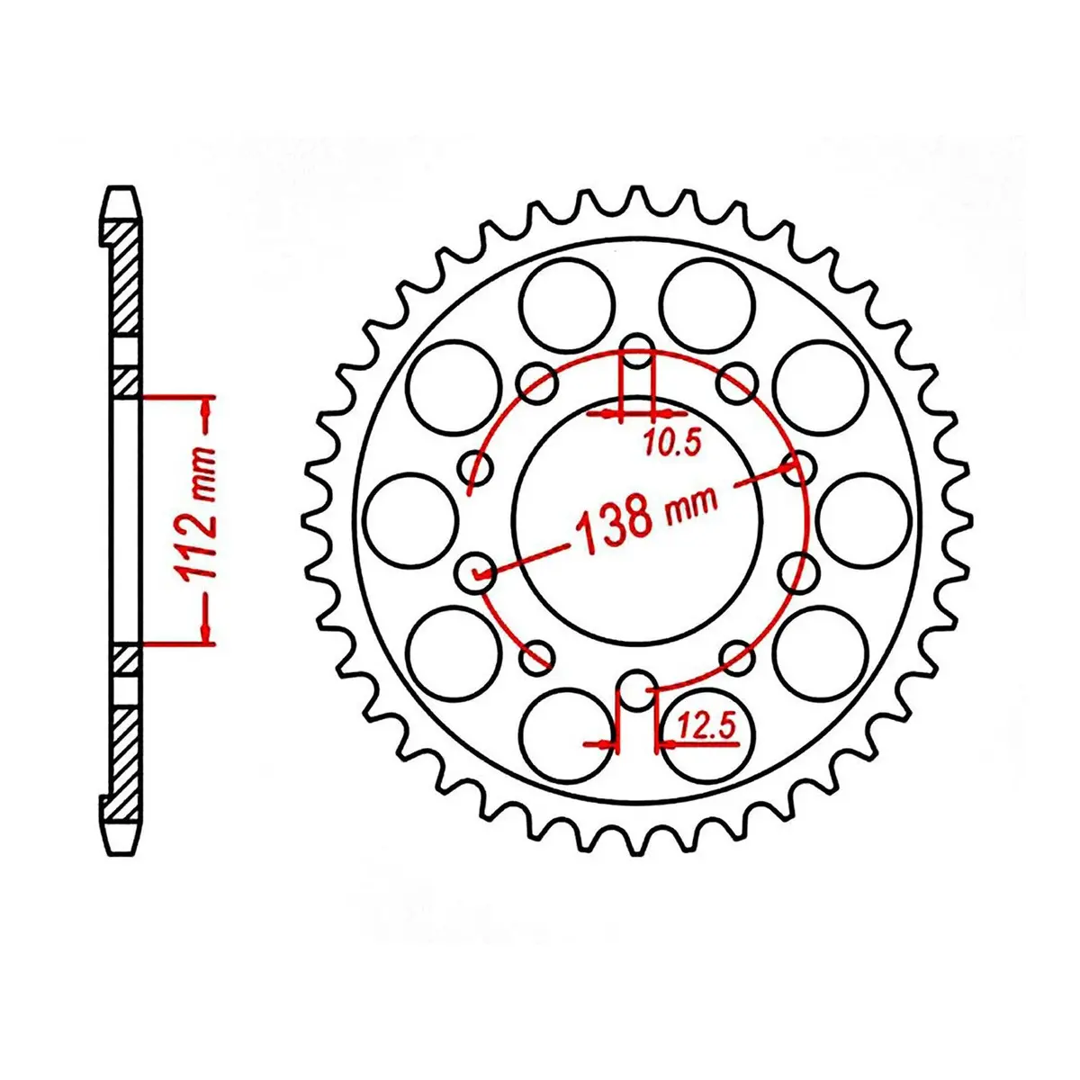Mtx 1303 Steel Rear Sprocket #520 1