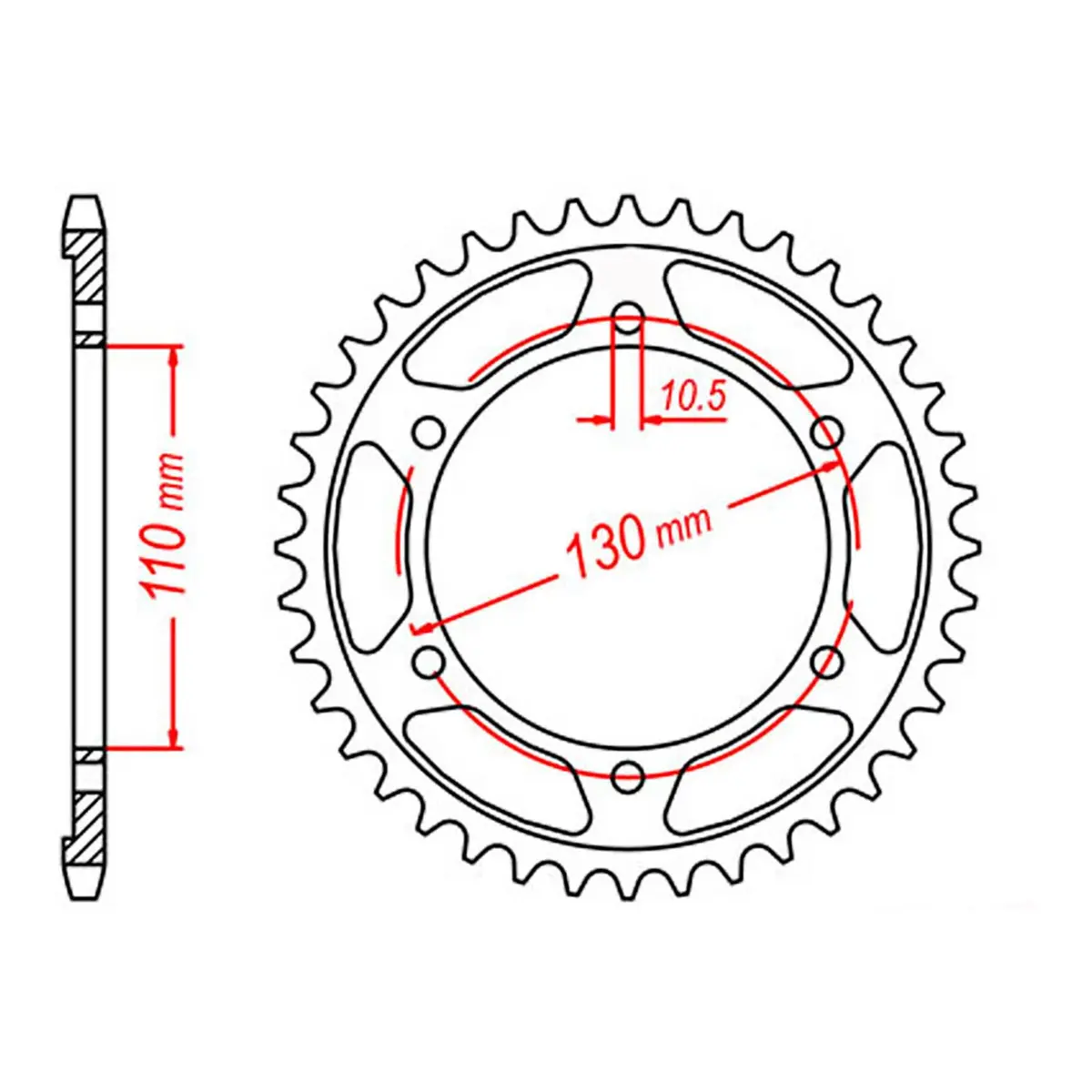 Mtx 1876 Steel Rear Sprocket #525 1