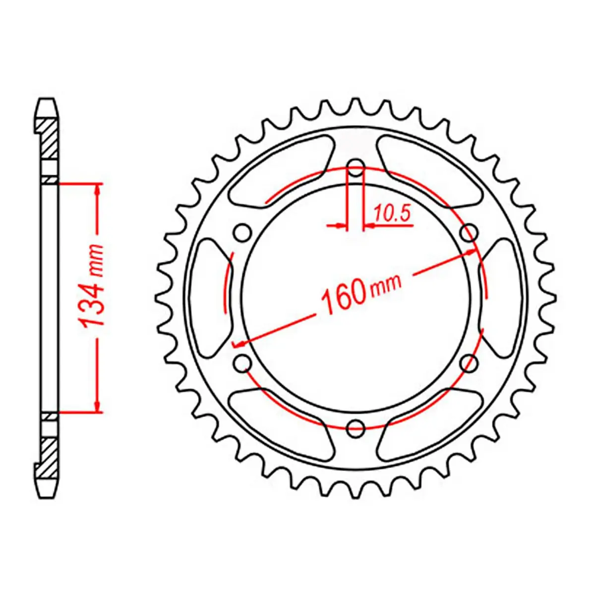Mtx 1307 Steel Rear Sprocket #525 1
