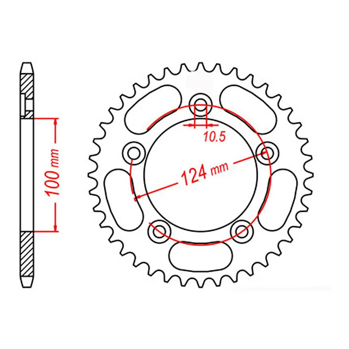 Mtx 744 Steel Rear Sprocket #525 1