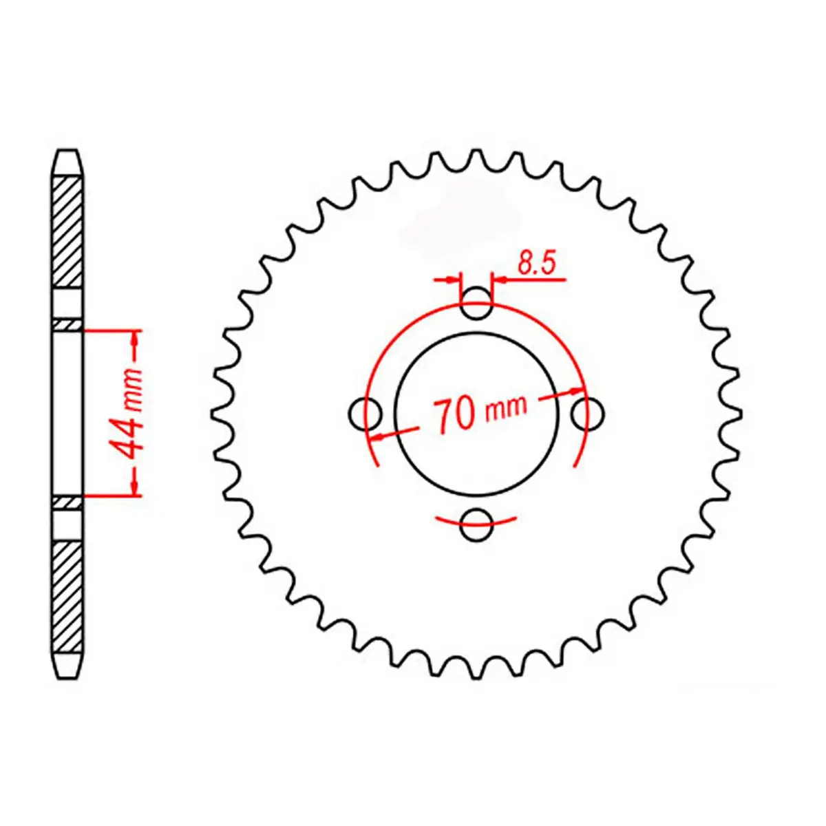 Mtx 1795 Steel Rear Sprocket #520 1