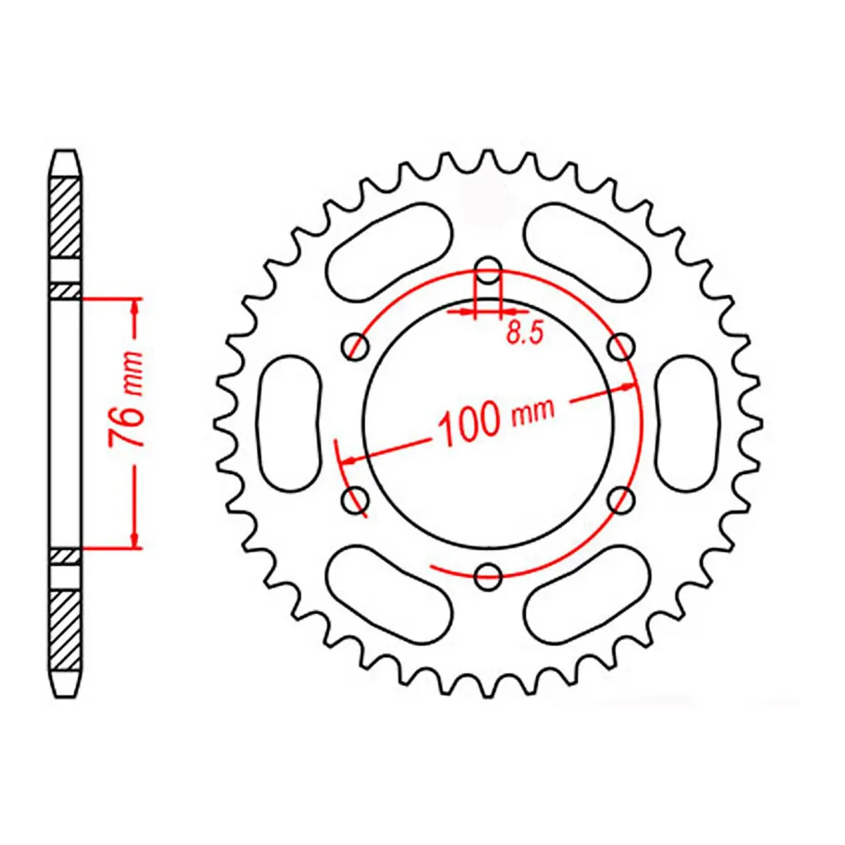 Mtx 1844 Steel Rear Sprocket #428 1