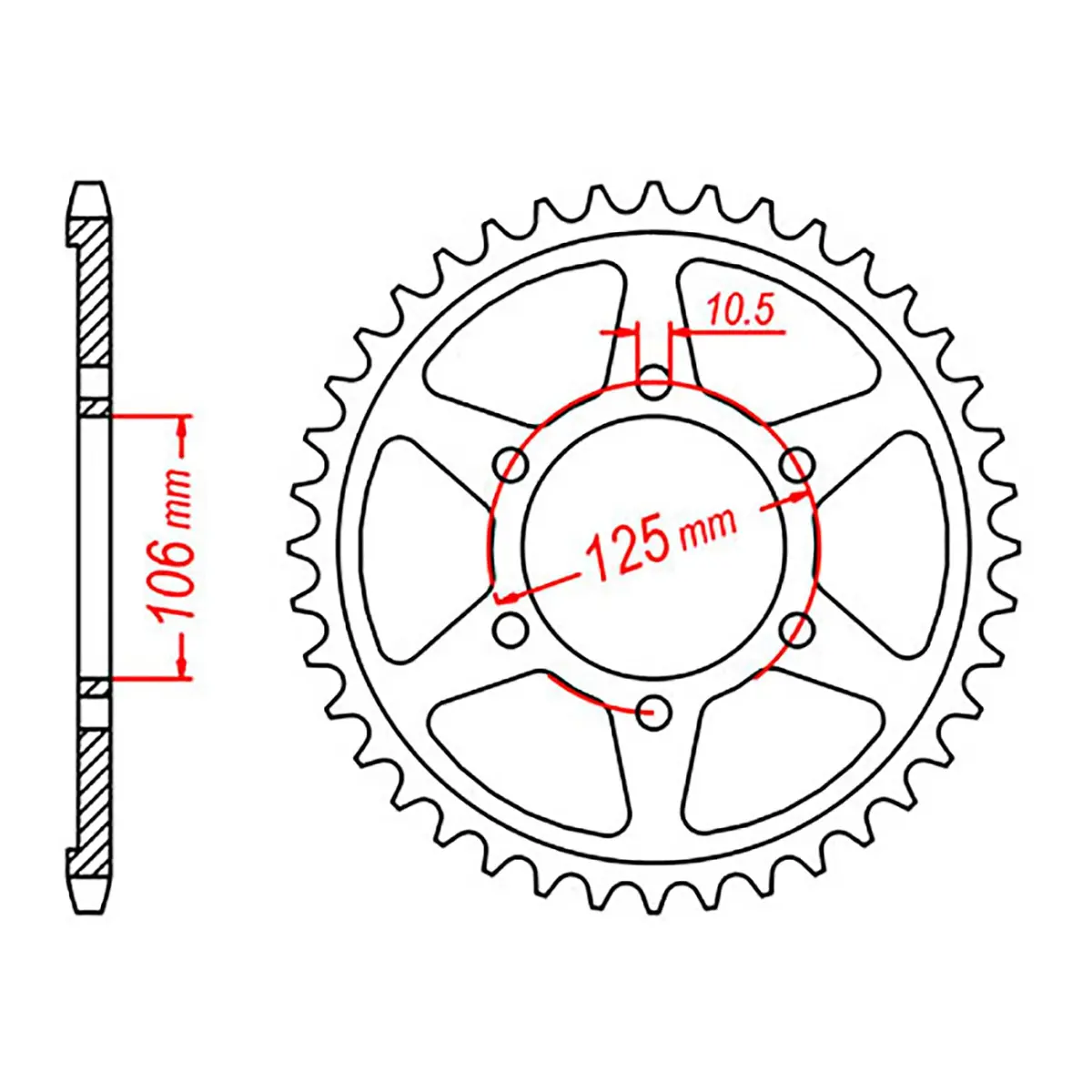 Mtx 2014 Steel Rear Sprocket #520 1