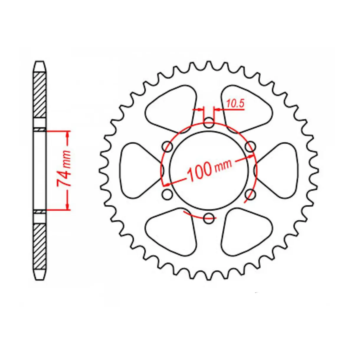 Mtx 1073 Steel Rear Sprocket #520 1