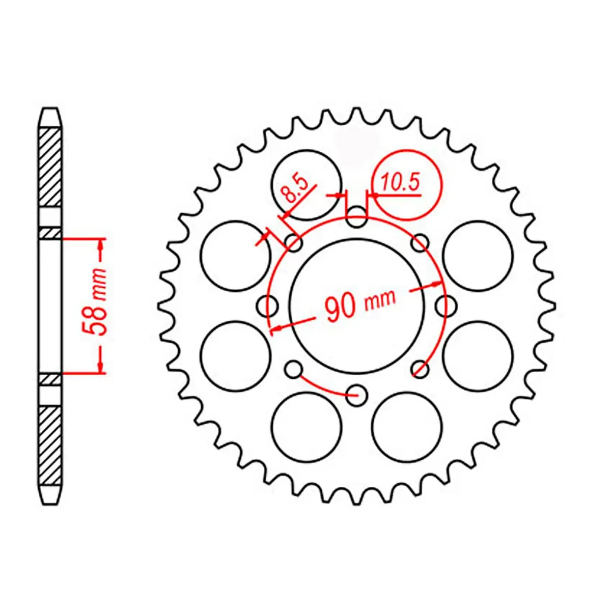 Mtx 273 Steel Rear Sprocket #520 1