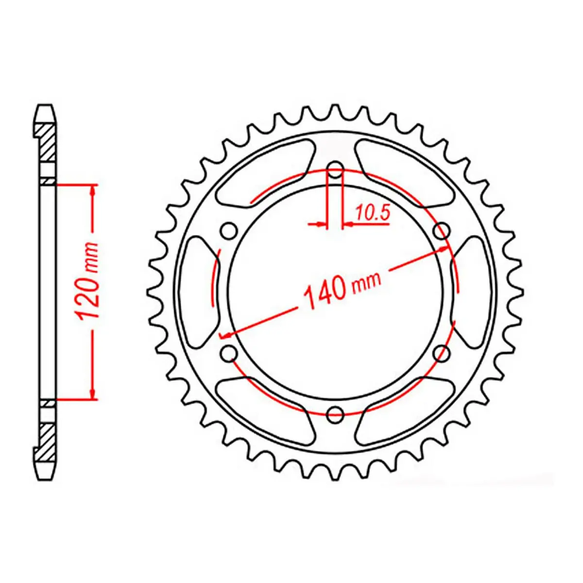 Mtx 1490 Steel Rear Sprocket #520 1