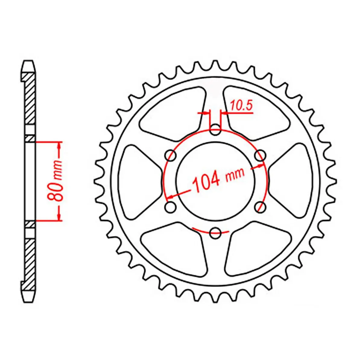 Mtx 488 Steel Rear Sprocket #530 1