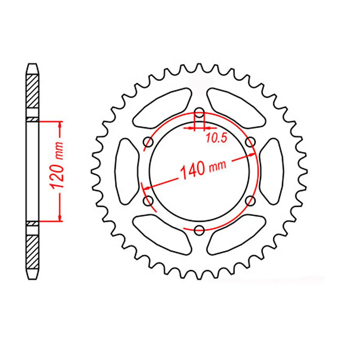 Mtx 498 Steel Rear Sprocket #525 1