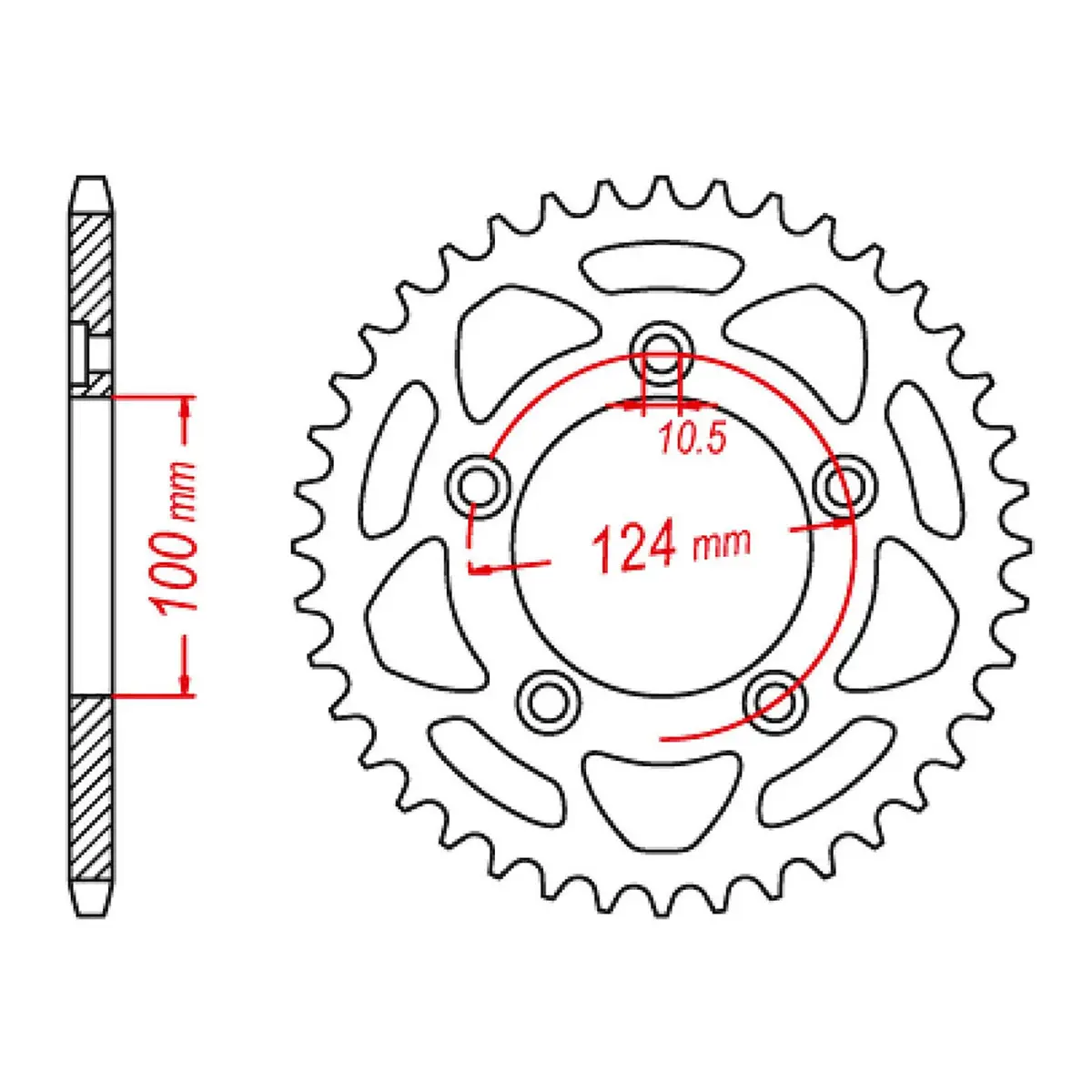 Mtx 746 Steel Rear Sprocket #520 1