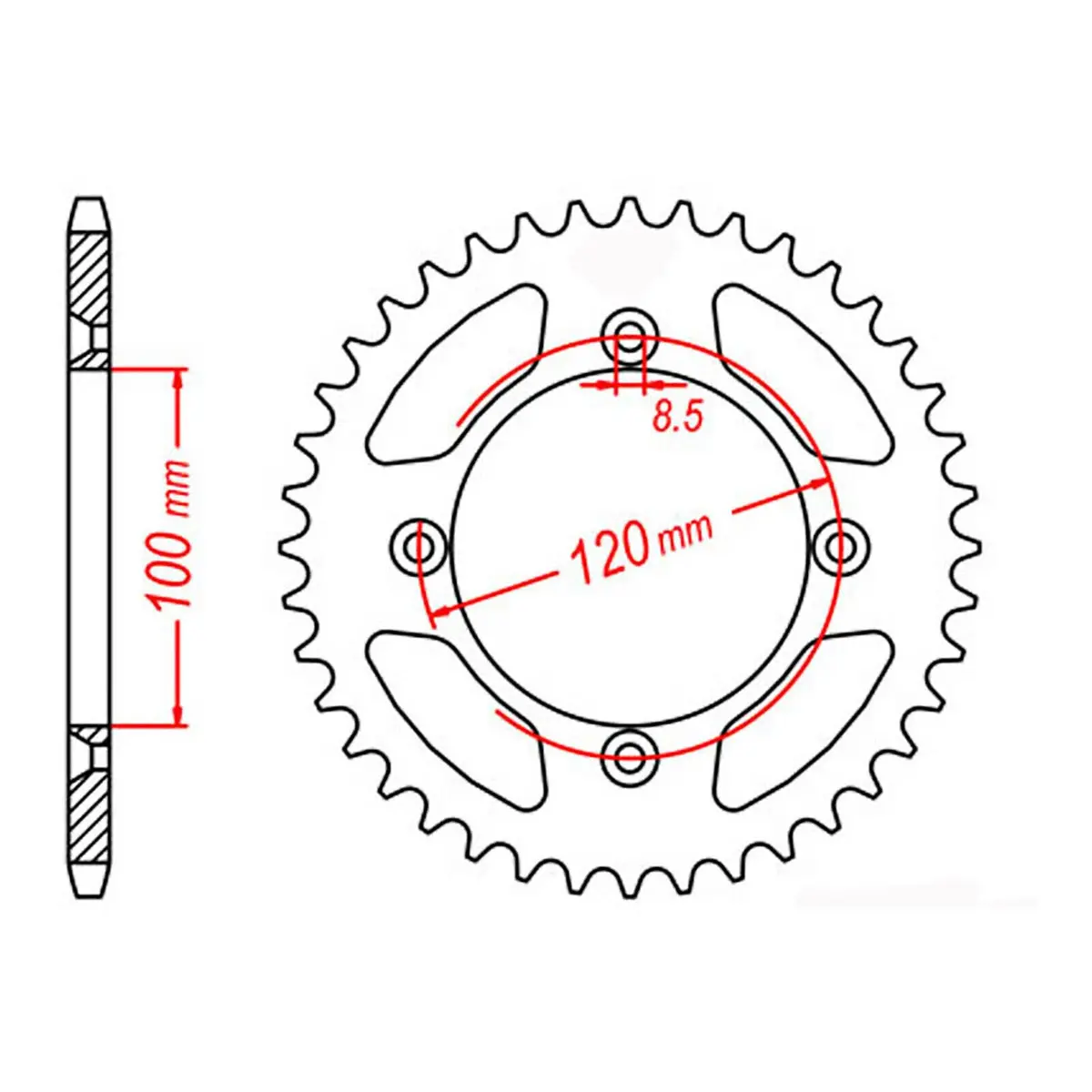 Rear Sprocket Oe Steel 798 51T #428 1