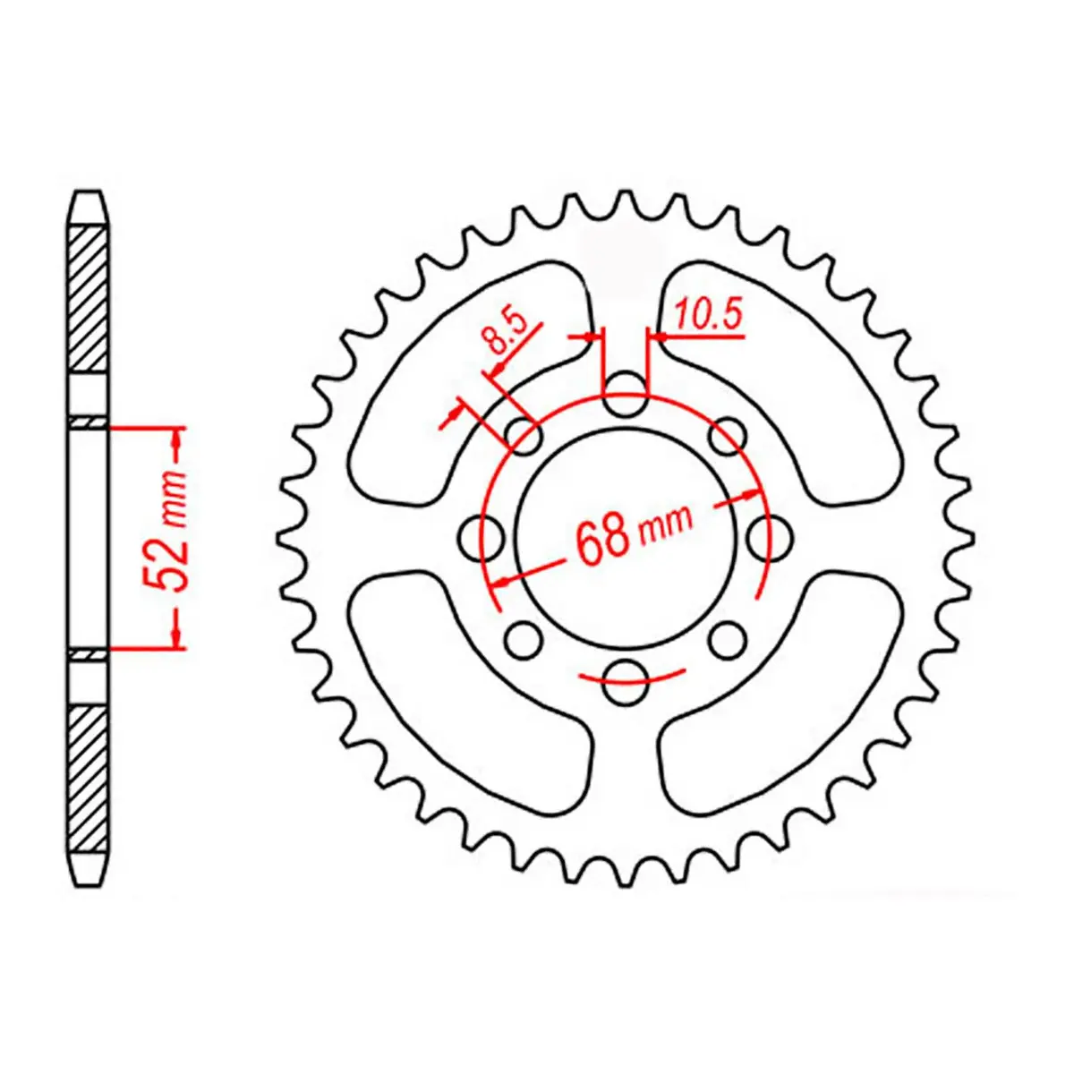 Mtx 802 (2) Steel Rear Sprocket #428 1
