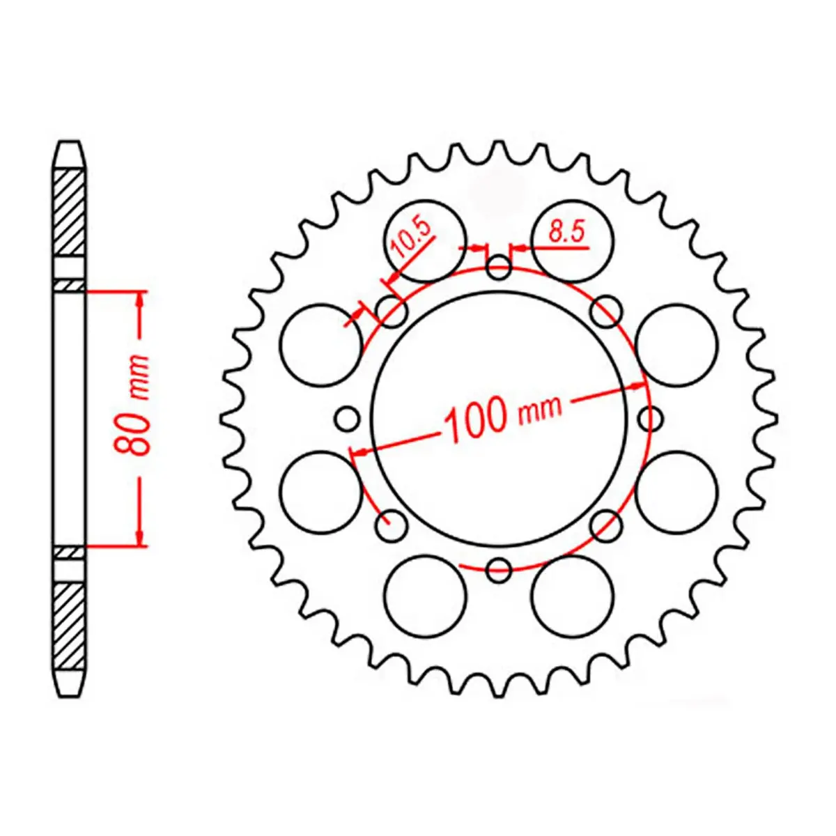 Mtx 819/2 Steel Rear Sprocket #520 1