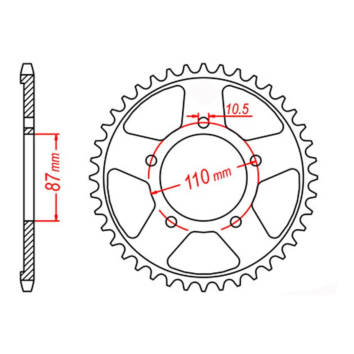 Mtx 829 Steel Rear Sprocket #530 1