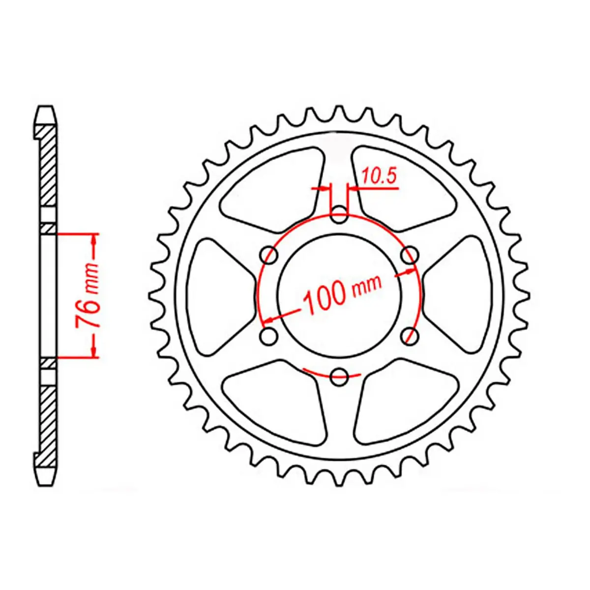Mtx 816 (2) Steel Rear Sprocket #530 1