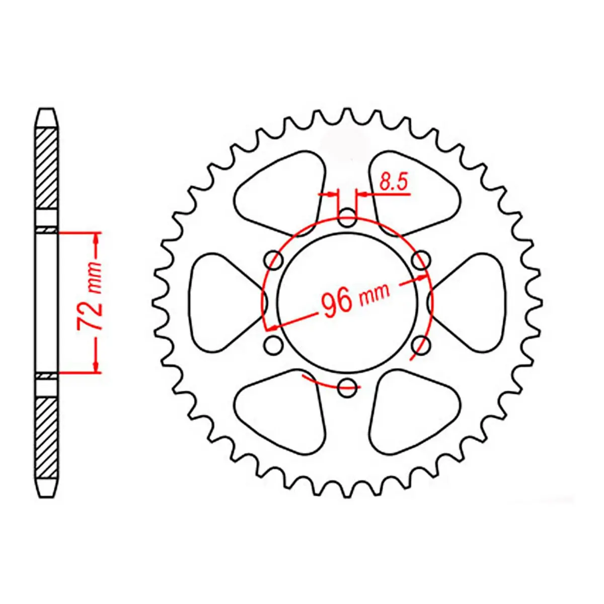 Mtx 820 Steel Rear Sprocket #520 1