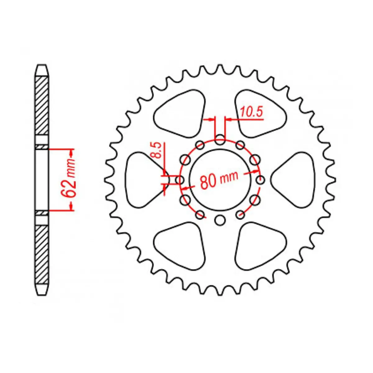 Mtx 845 (2) Steel Rear Sprocket #520 1
