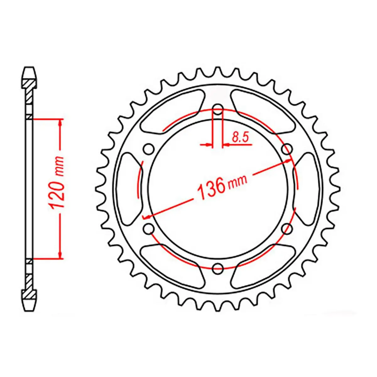 Mtx 862 Steel Rear Sprocket #530 1