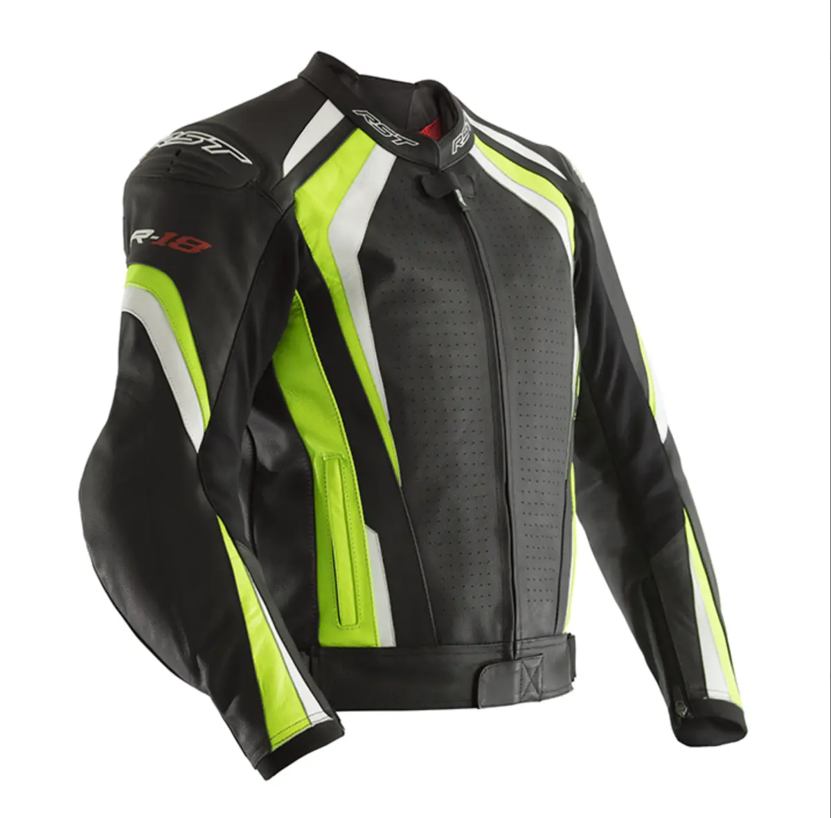 Rst R-18 Ce Leather Jacket [Black/Flo Yellow] 42 M 1