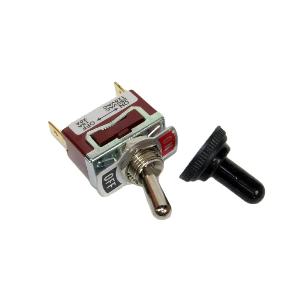 Toggle Switch On / Off 2 Pin Spade Terminal Includes Rubber Boot 1