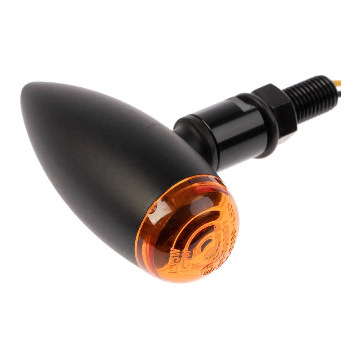 Whites Led Slimline Bullet Flasher Set Plain - Satin Black /Am 1