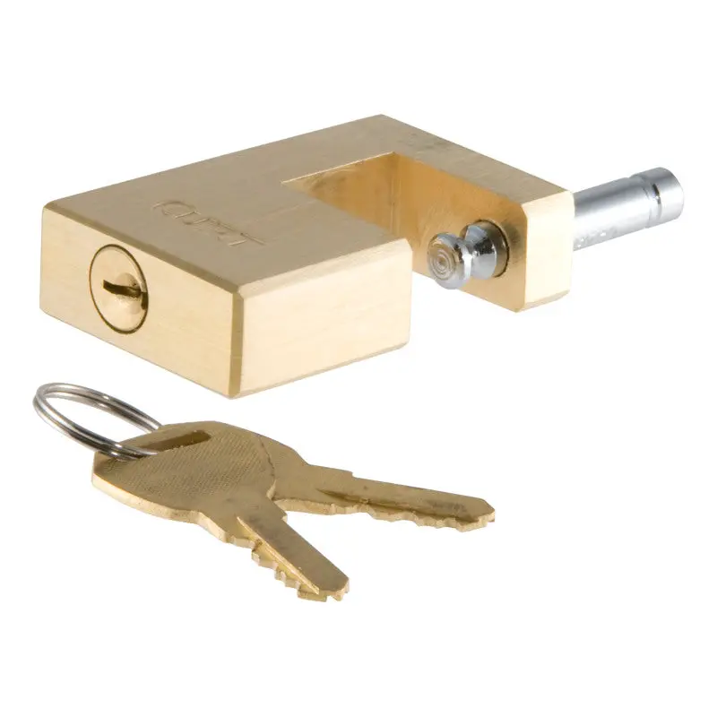 Curt Coupler Lock – Solid Brass Padlock With 1/4" Pin And 3/4" Latch Span 1