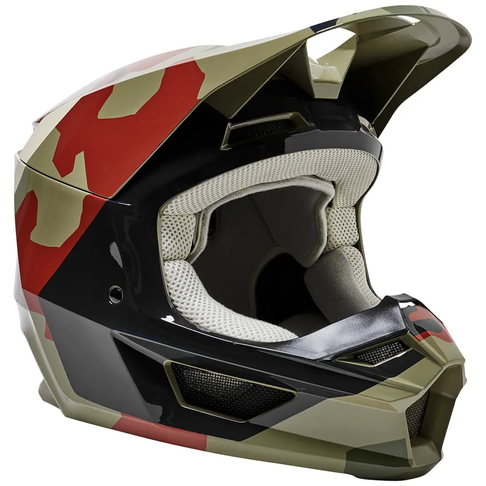 Fox Youth V1 Bnkr Helmet Ece [Green Camo] 1