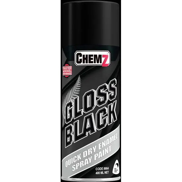Chemz Enamel Paint Gloss Black (400 Ml) 1