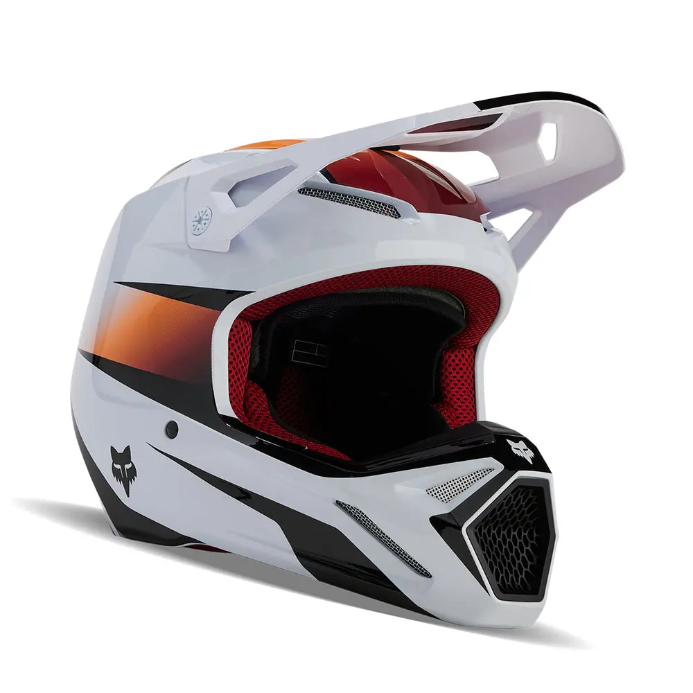 Fox Youth V1 Flora Helmet [White/Black] 1
