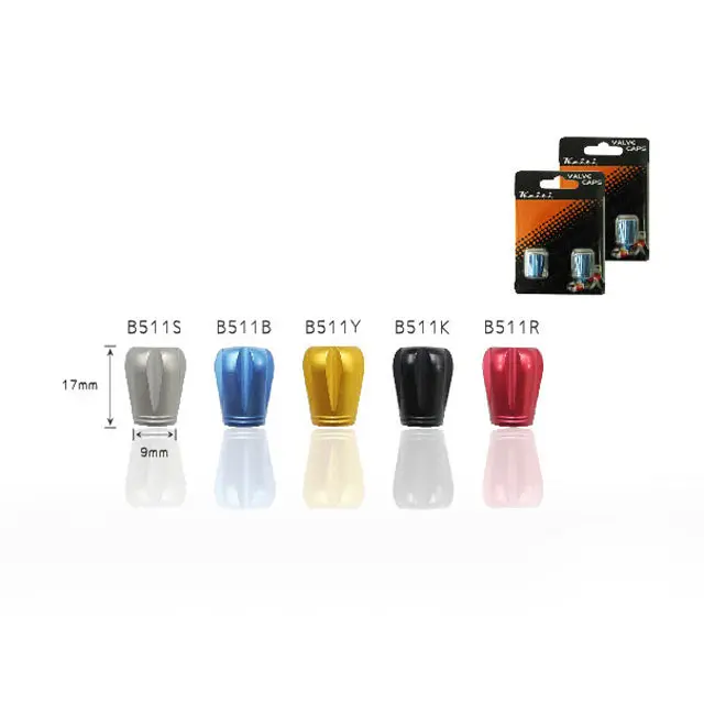 Keiti Flared Hex Valve Caps [Silver] 1