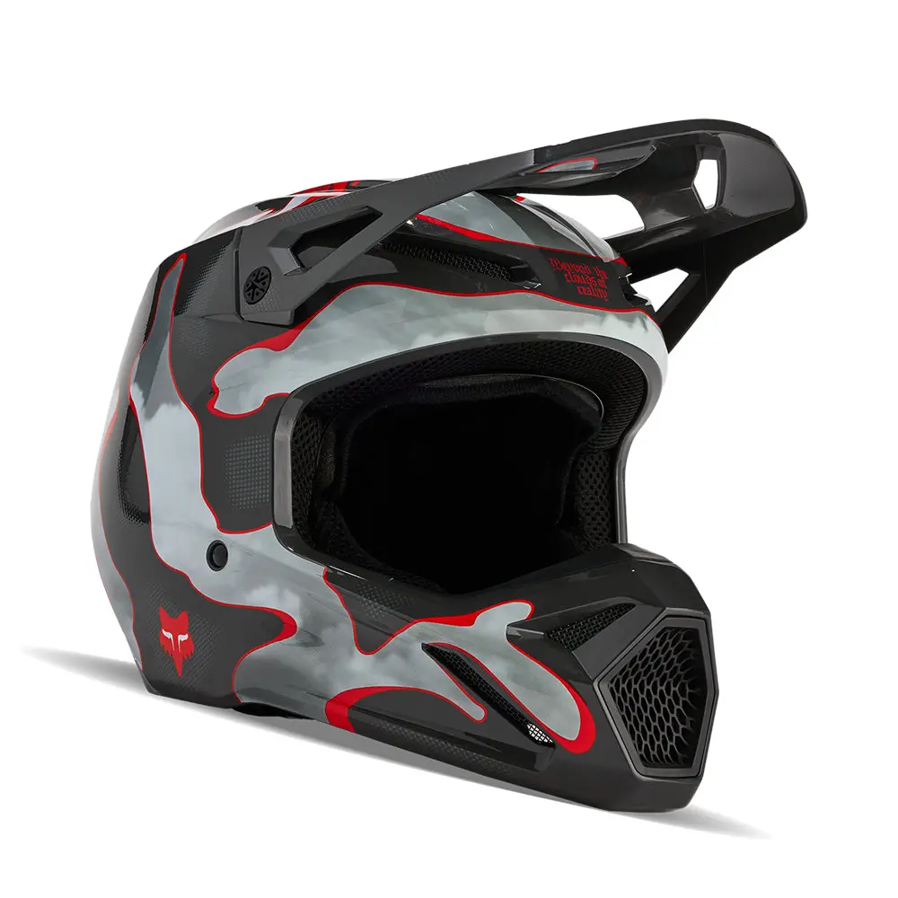 Fox Youth V1 Atlas Helmet [Grey/Red] 1