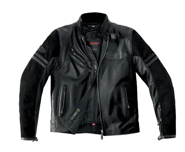 ** Spidi Ace Leather Jacket Black With Suede - Size 52 1